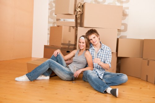 Moving van handling a residential relocation in Putney streets