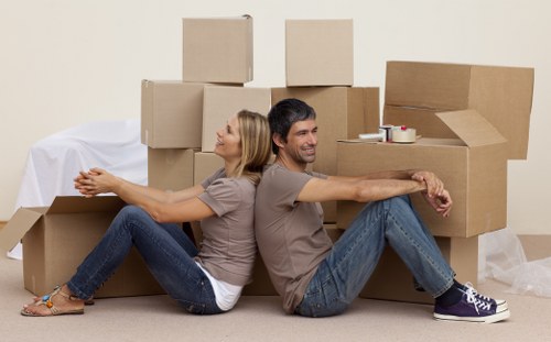 Removal van ready for a local move in Putney
