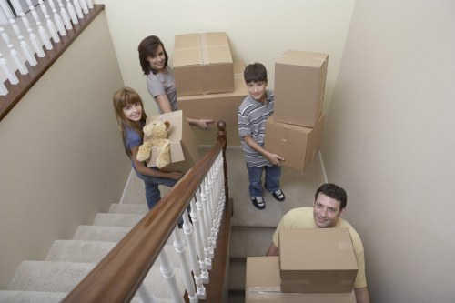 Commercial removals team relocating office equipment in Putney